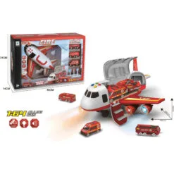 Alloy Fire Aircraft With 3 Alloy Cars With Light