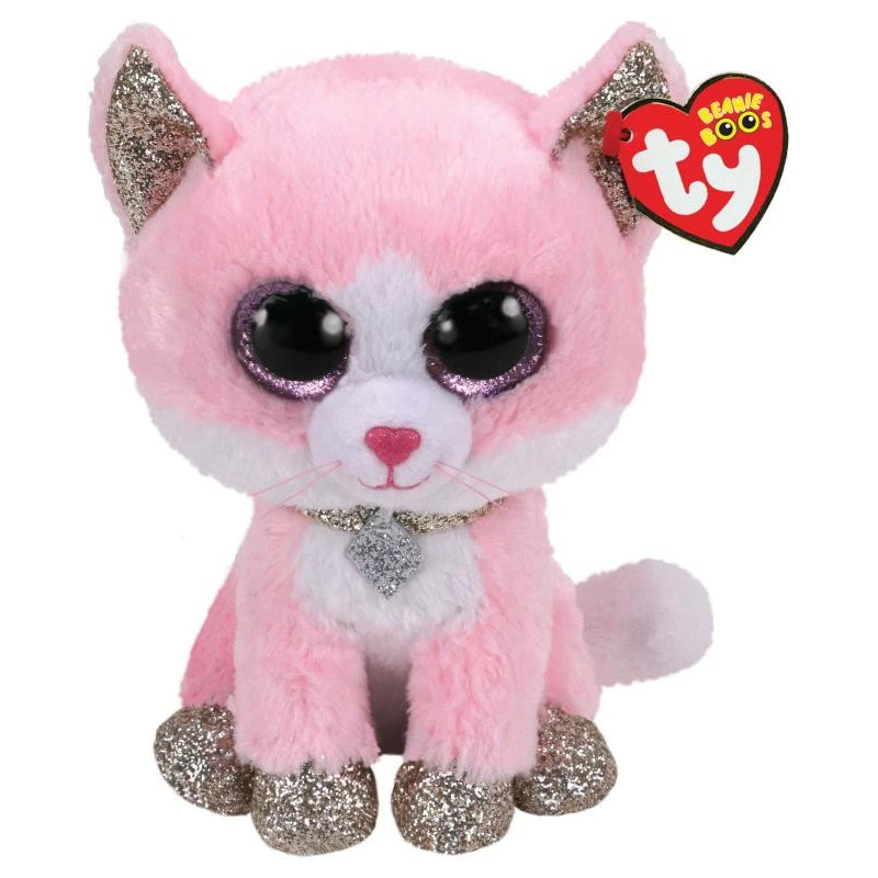 TY Beanie Boos Medium Fiona Cat Pink 3 TY Beanie Boos Medium Fiona Cat Pink