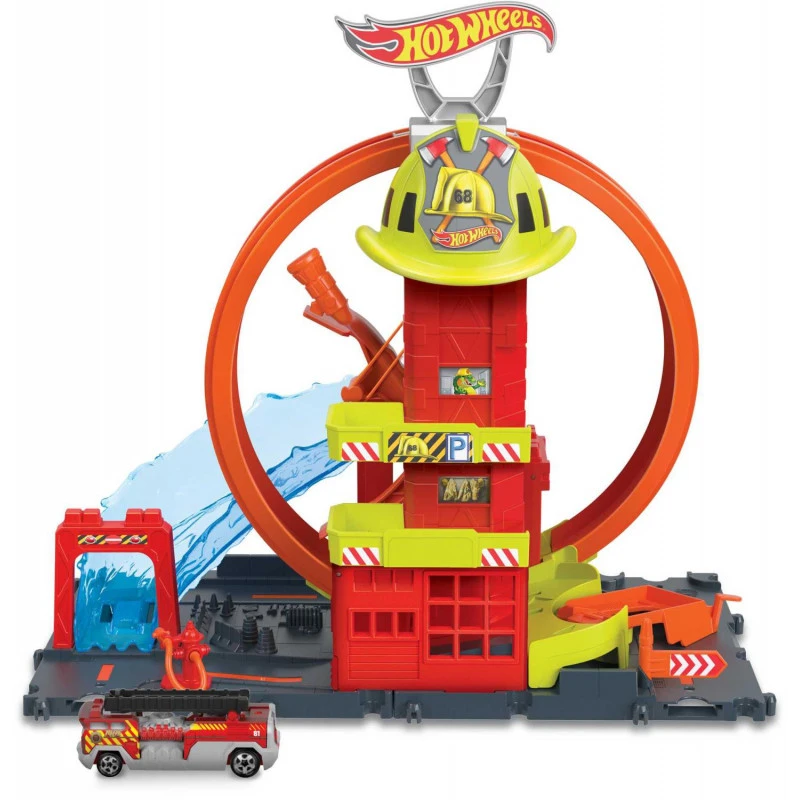 Hot Wheels City Super Loop Fire Station 4 Hot Wheels City Super Loop Fire Station - Image 2