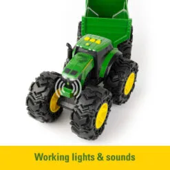 John Deere Monster Treads Tractor And Wagon (New Tyres) -Christmas gift Sales Store monster treads tractor and wagon new tyres 1