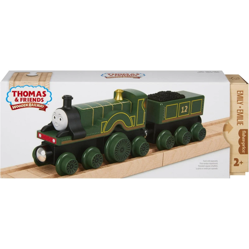 Fisher Price Thomas Wooden Railway Emily Engine And Coal-Car 3 Fisher Price Thomas Wooden Railway Emily Engine And Coal-Car